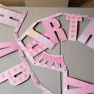 Girls Princess Birthday Banner